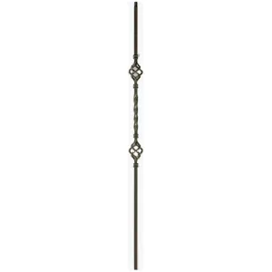 2BASK44 | Double Basket Iron Baluster | 2553 | 1/2"