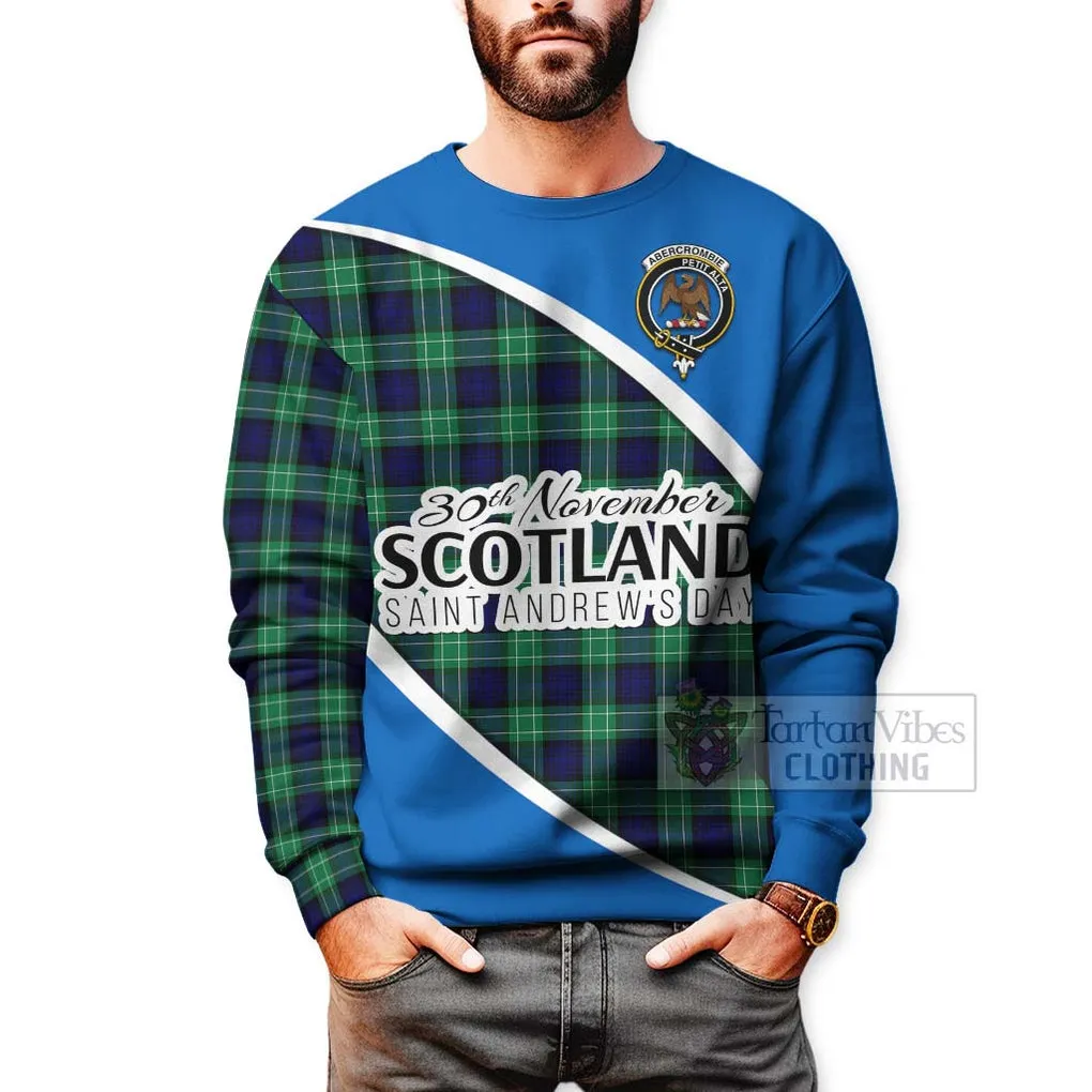 Abercrombie Family Crest Tartan Sweatshirt Celebrate Saint Andrew's Day in Style