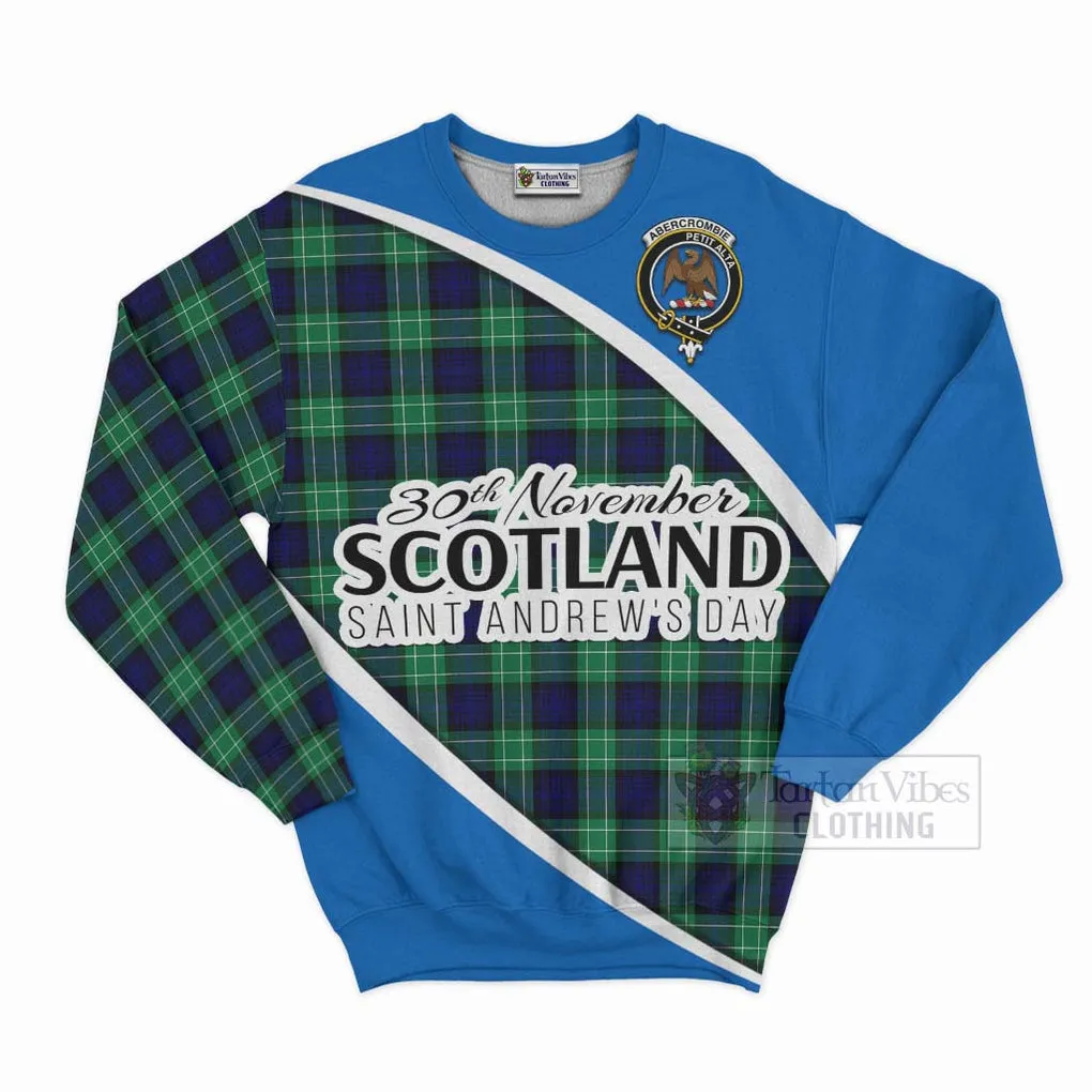 Abercrombie Family Crest Tartan Sweatshirt Celebrate Saint Andrew's Day in Style