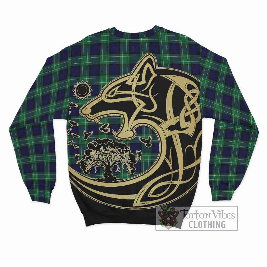 Abercrombie Tartan Sweatshirt with Family Crest Celtic Wolf Style