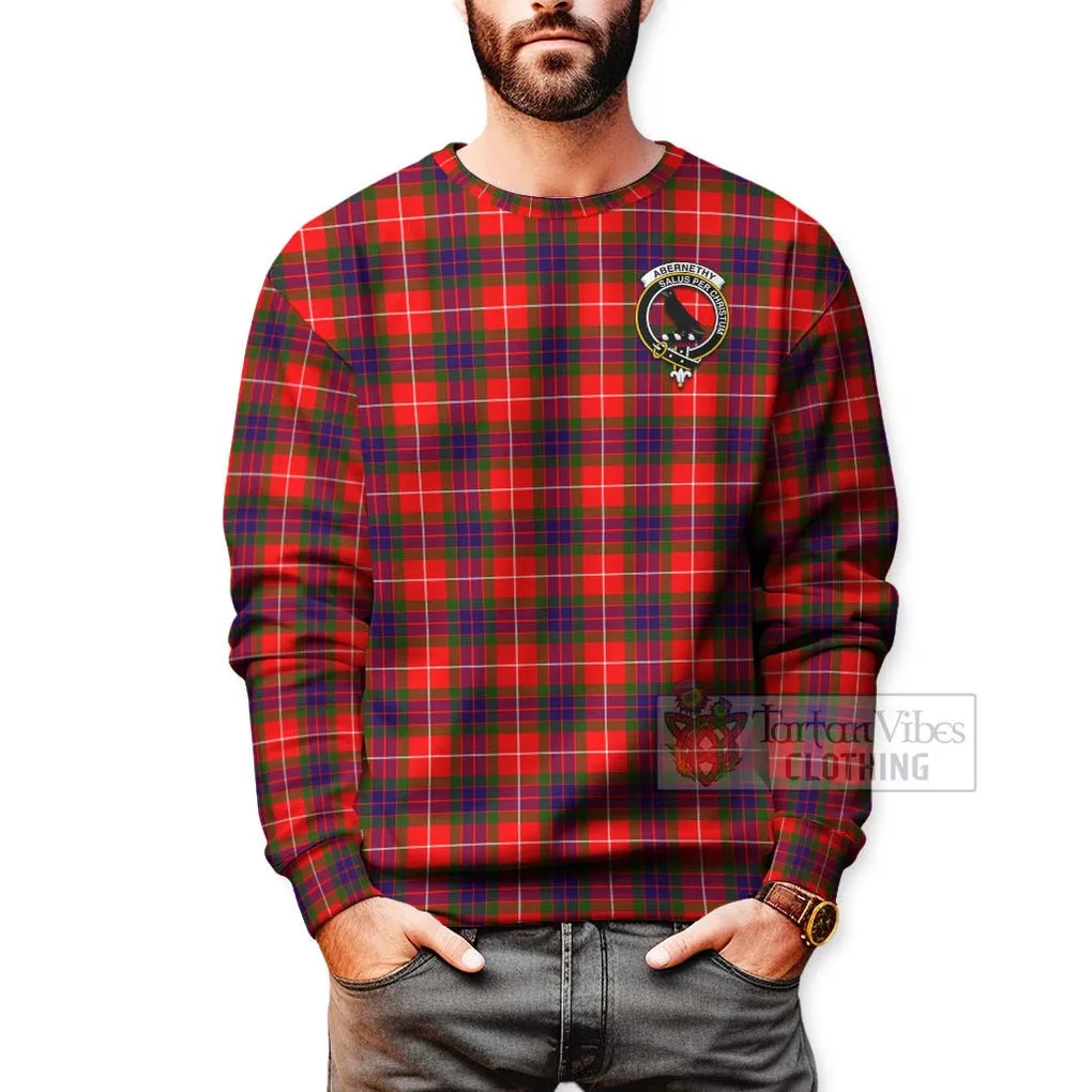 Abernethy Tartan Sweatshirt with Family Crest Celtic Skull Style