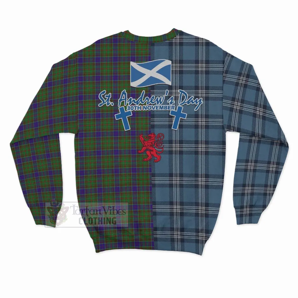 Adam Tartan Sweatshirt Happy St. Andrew's Day Half Tartan Style