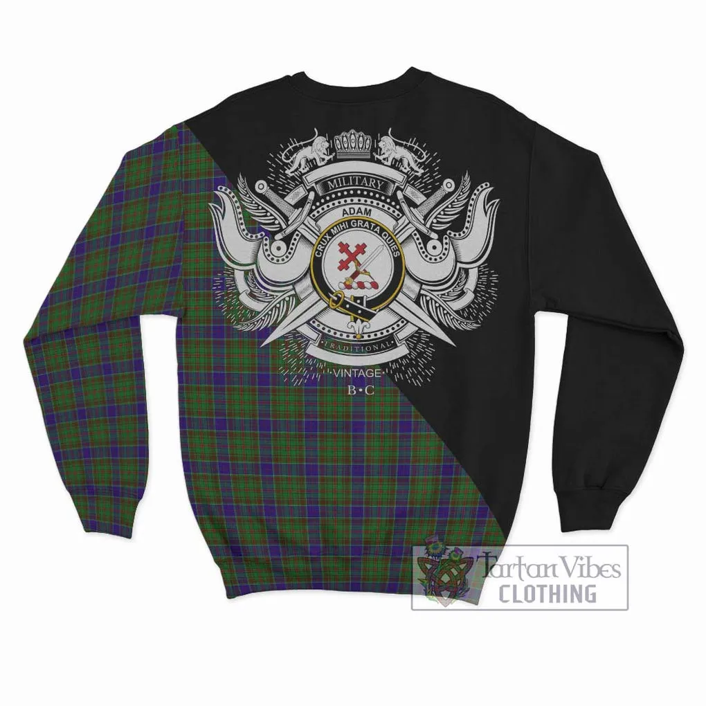 Adam Tartan Sweatshirt with Family Crest and Military Logo Style