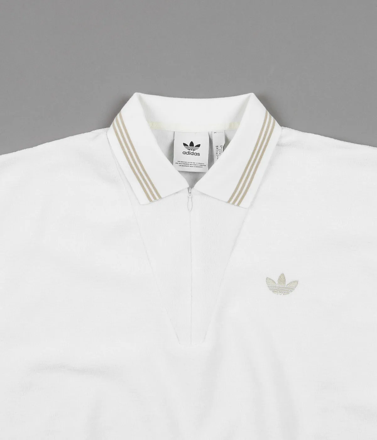 Adidas Bouclette Polo Sweatshirt - Off White / Savannah