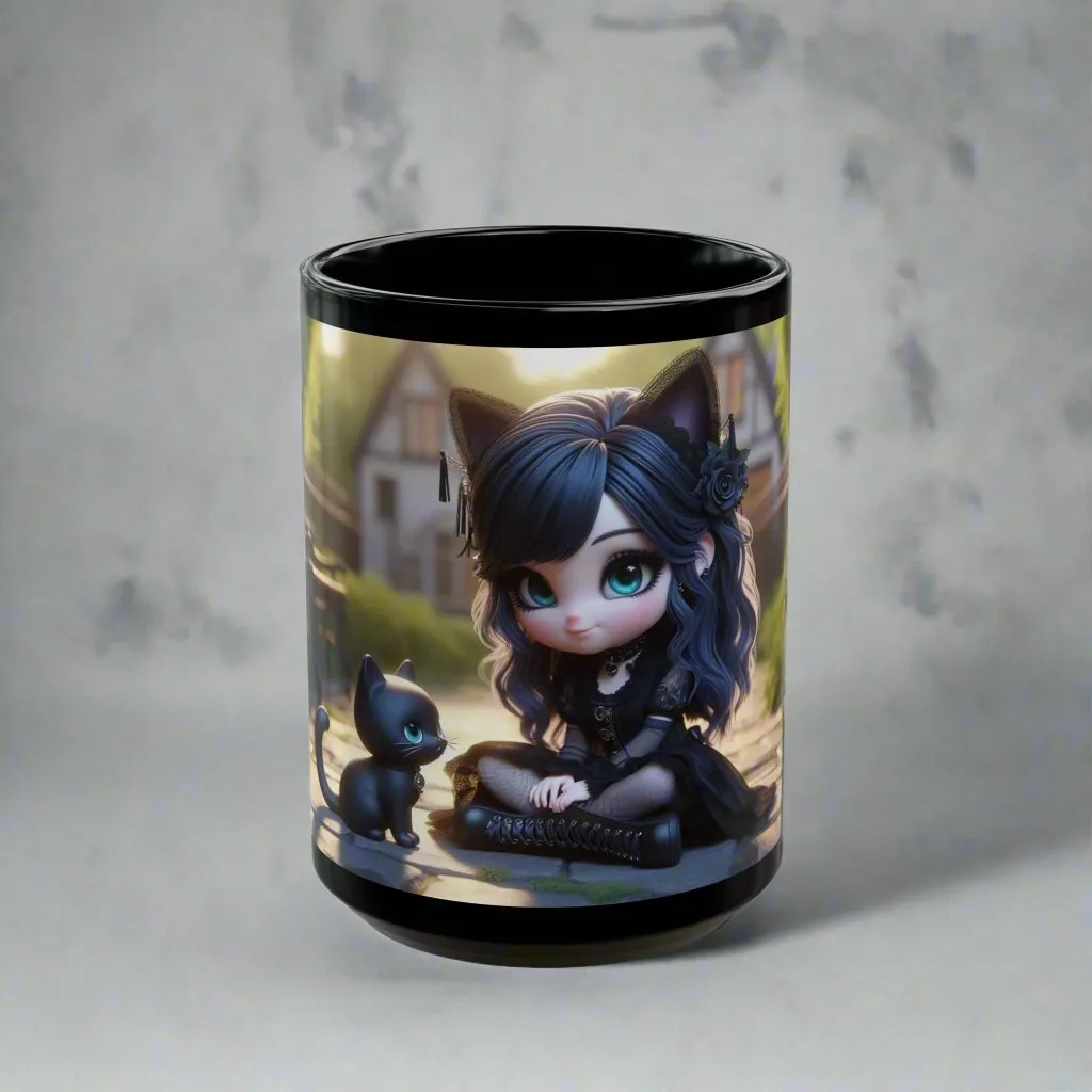 Adorably Dark Gothic Ceramic Mug – Sip on Stylish Mystery