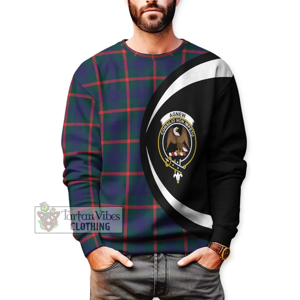 Agnew Tartan Sweatshirt with Family Crest Circle Style