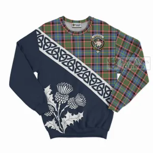 Aikenhead Tartan Sweatshirt Featuring Thistle and Scotland Map