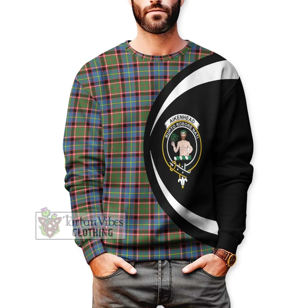 Aikenhead Tartan Sweatshirt with Family Crest Circle Style