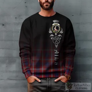 Ainslie Tartan Sweatshirt Featuring Alba Gu Brath Family Crest Celtic Inspired