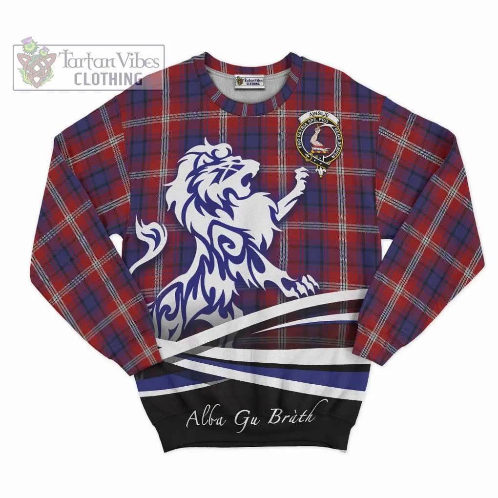 Ainslie Tartan Sweatshirt with Alba Gu Brath Regal Lion Emblem