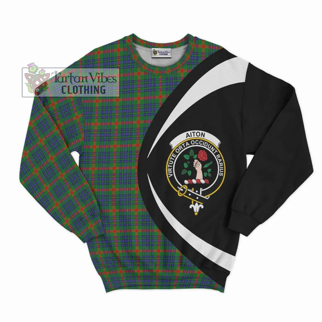 Aiton Tartan Sweatshirt with Family Crest Circle Style