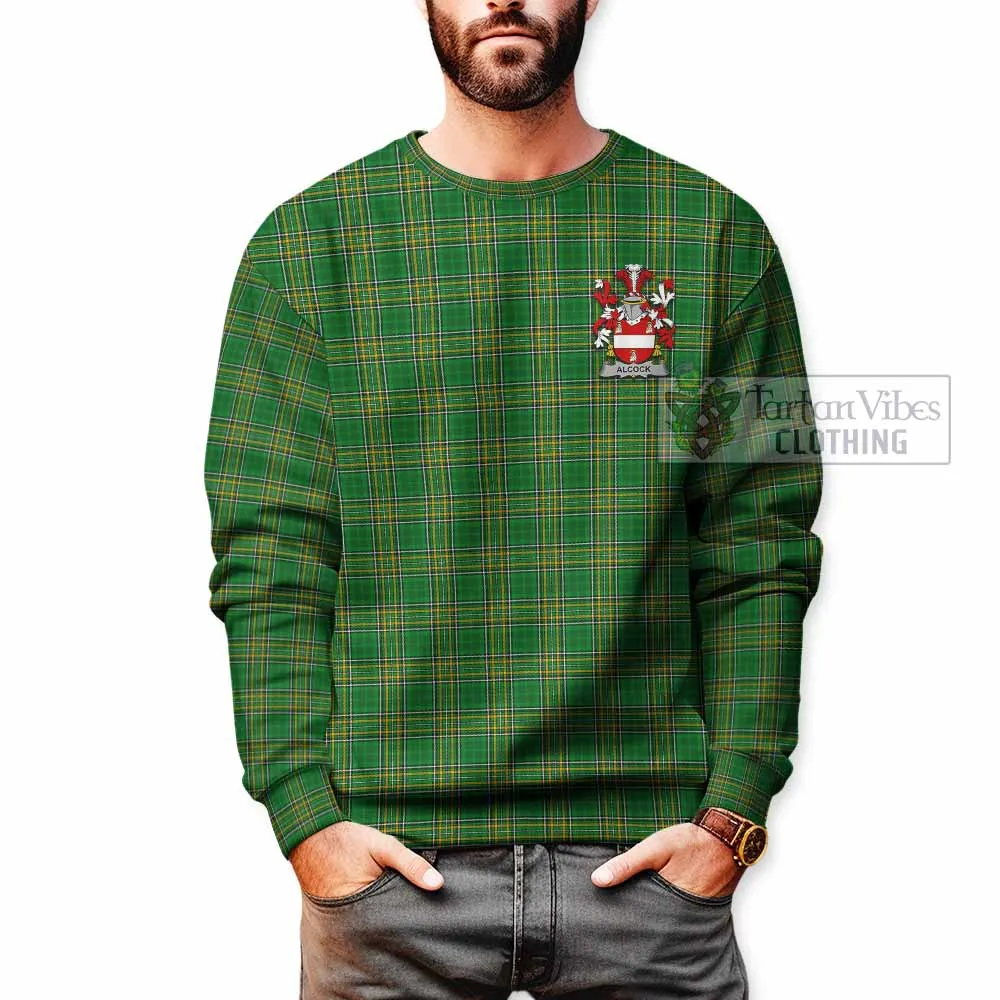 Alcock Irish Clan Tartan Sweatshirt with Coat of Arms