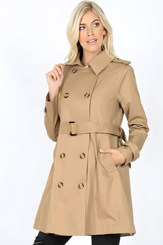 Alene Cotton Twill Double-Breasted Trench Coat