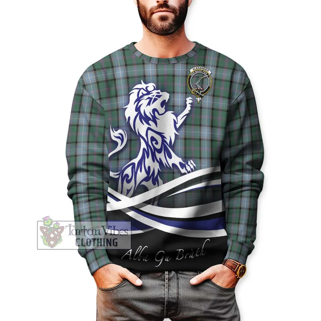 Alexander of Menstry Hunting Tartan Sweatshirt with Alba Gu Brath Regal Lion Emblem