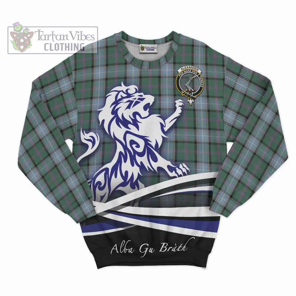 Alexander of Menstry Hunting Tartan Sweatshirt with Alba Gu Brath Regal Lion Emblem