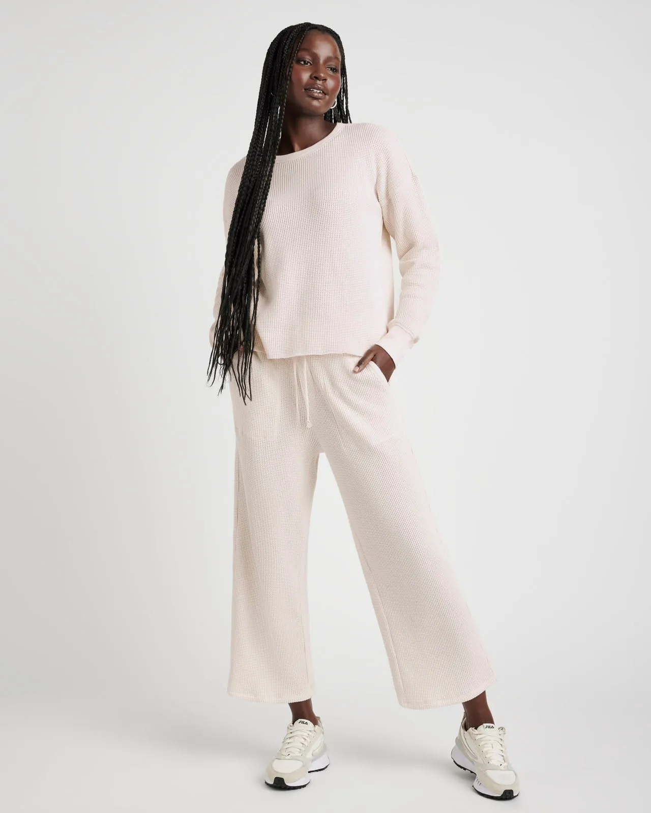 Alina Waffle Wide Leg Pant