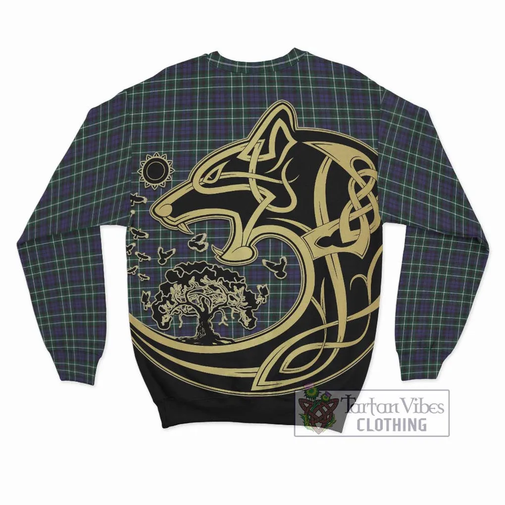 Allardice Tartan Sweatshirt with Family Crest Celtic Wolf Style