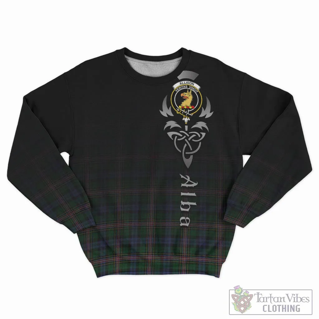 Allison Tartan Sweatshirt Featuring Alba Gu Brath Family Crest Celtic Inspired