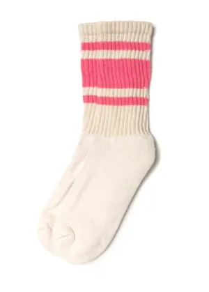 American Trench retro stripe socks pink