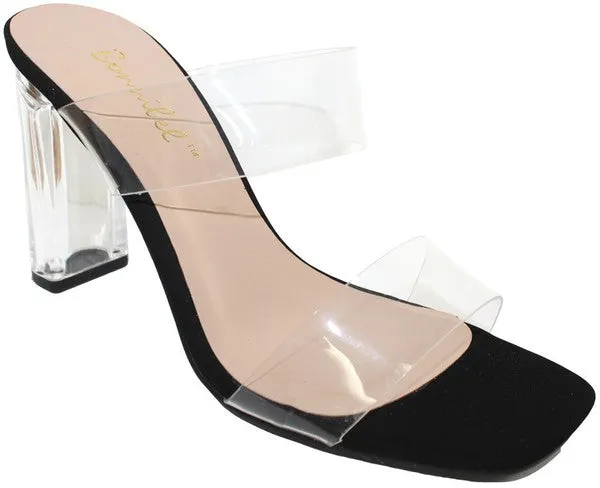 Amina Clear Open Toe Heels