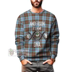 Anderson Ancient Tartan Sweatshirt with Family Crest DNA In Me Style