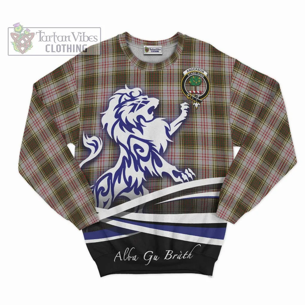 Anderson Dress Tartan Sweatshirt with Alba Gu Brath Regal Lion Emblem