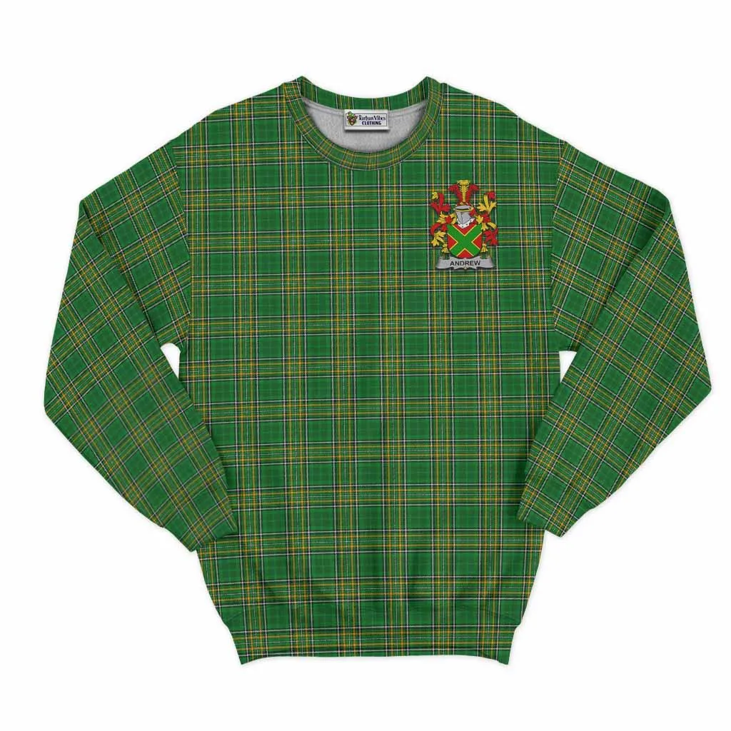 Andrew Irish Clan Tartan Sweatshirt with Coat of Arms