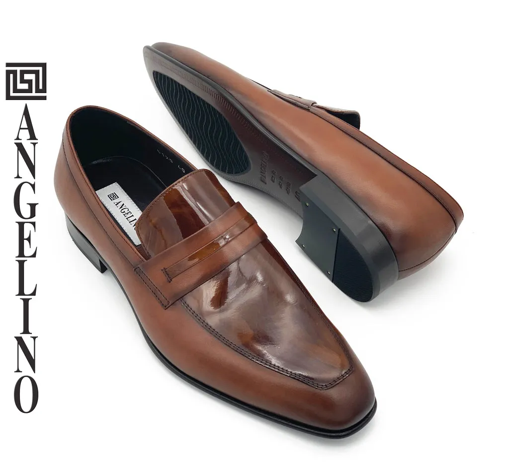 Angelino Tobacco Leather Slip-On Shoe