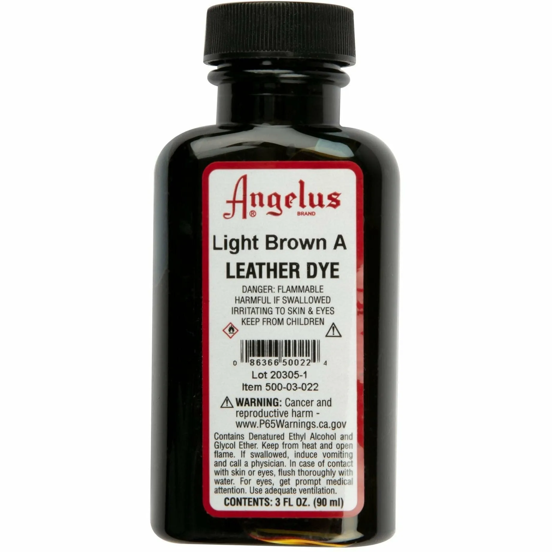 Angelus Leather Dye Light Brown A #022 3Oz/88.72Ml