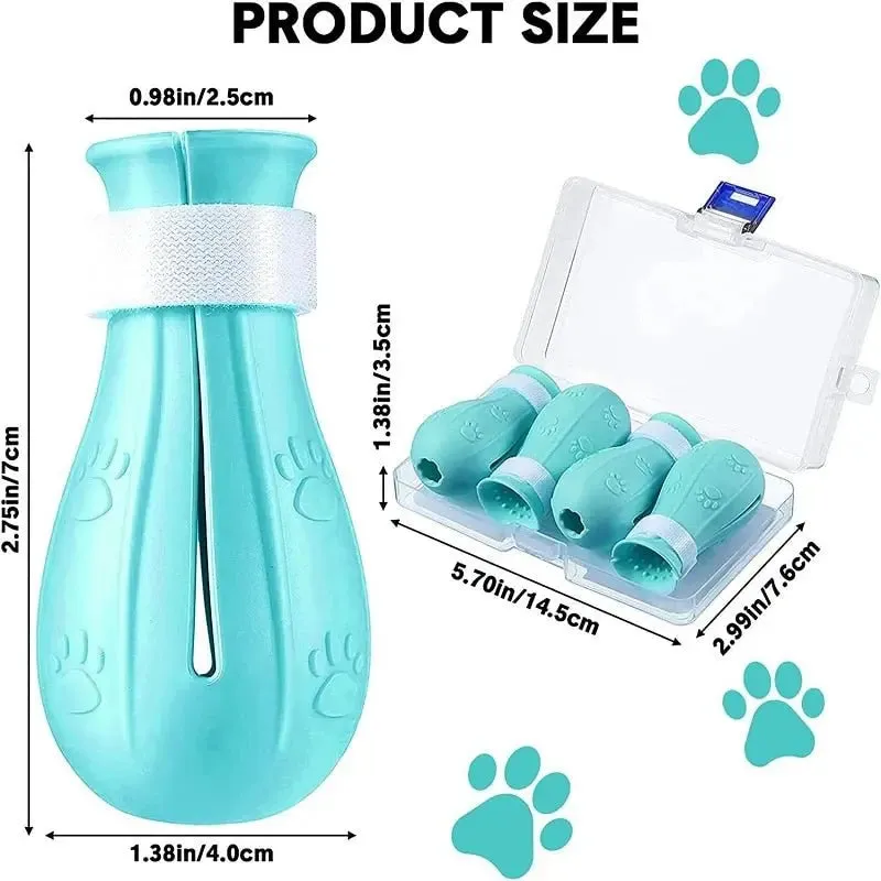 AnniePaw Adjustable Cat Claw Protectors - Anti-Scratch Bath Boots