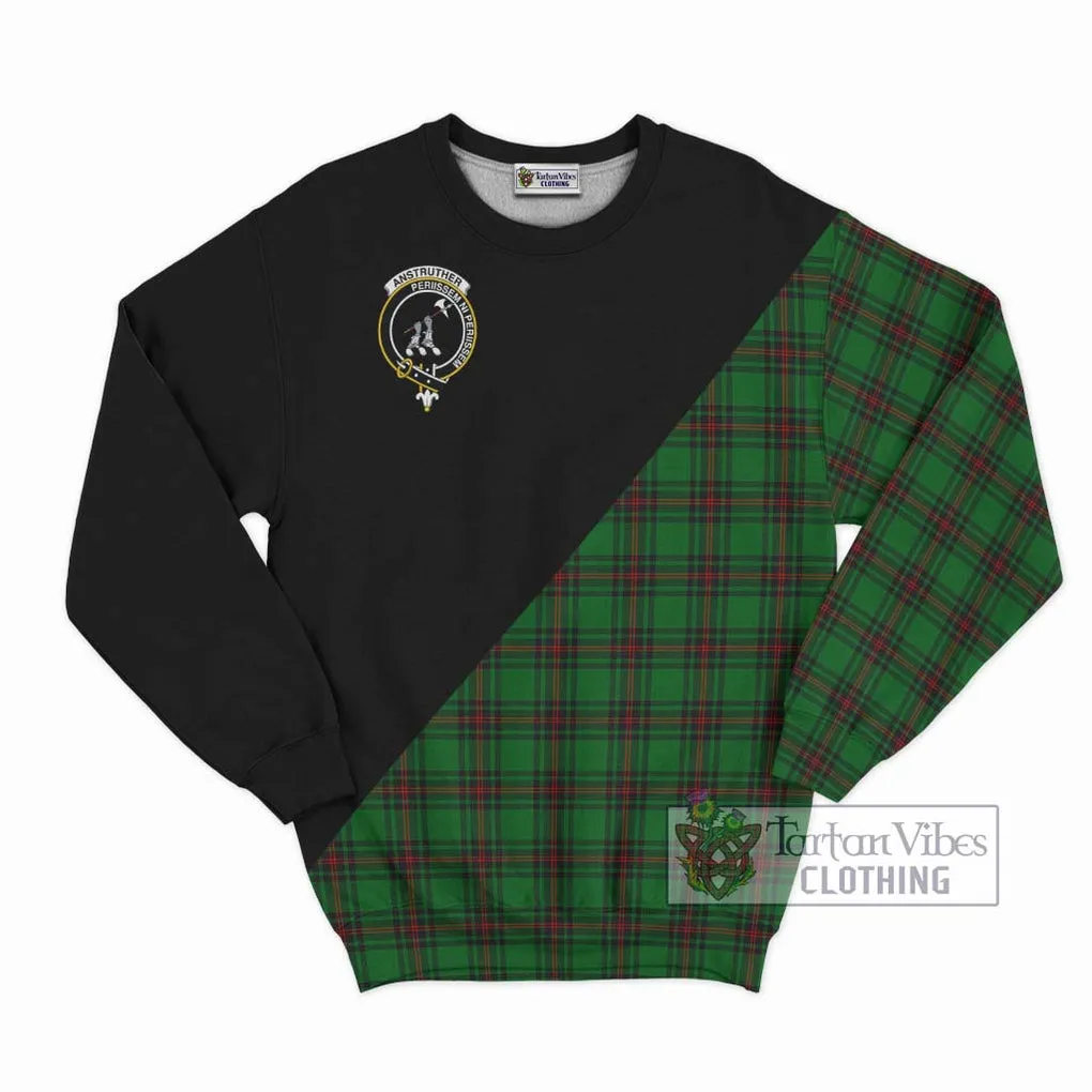 Anstruther Tartan Sweatshirt with Family Crest and Military Logo Style