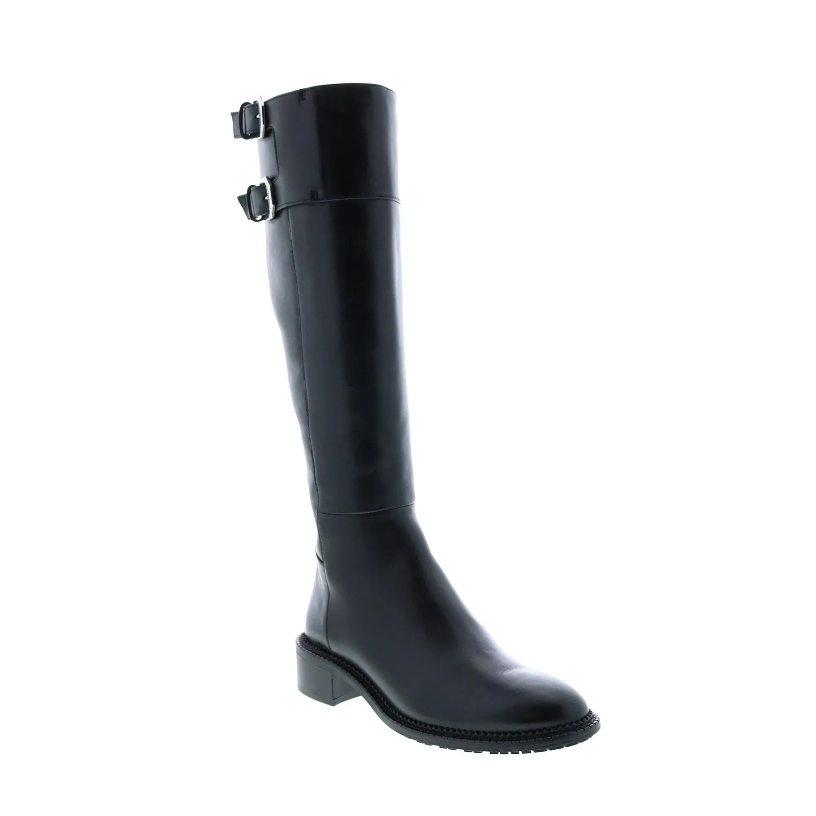 Aquatalia Orsyn Calf 34L3792-BLK Womens Black Leather Zipper Knee High Boots