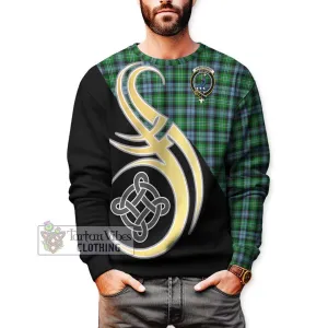 Arbuthnot Ancient Tartan Sweatshirt with Family Crest and Celtic Symbol Style