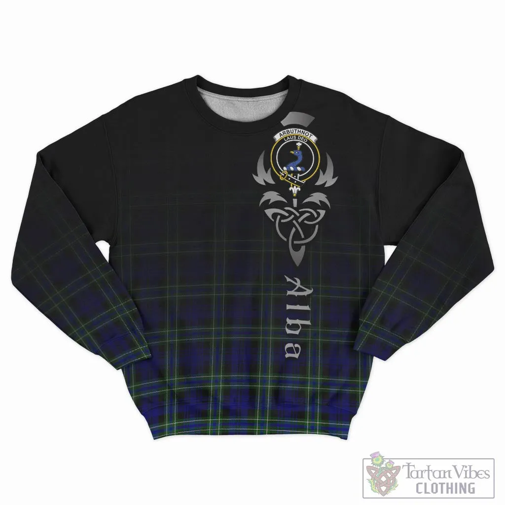 Arbuthnot Modern Tartan Sweatshirt Featuring Alba Gu Brath Family Crest Celtic Inspired