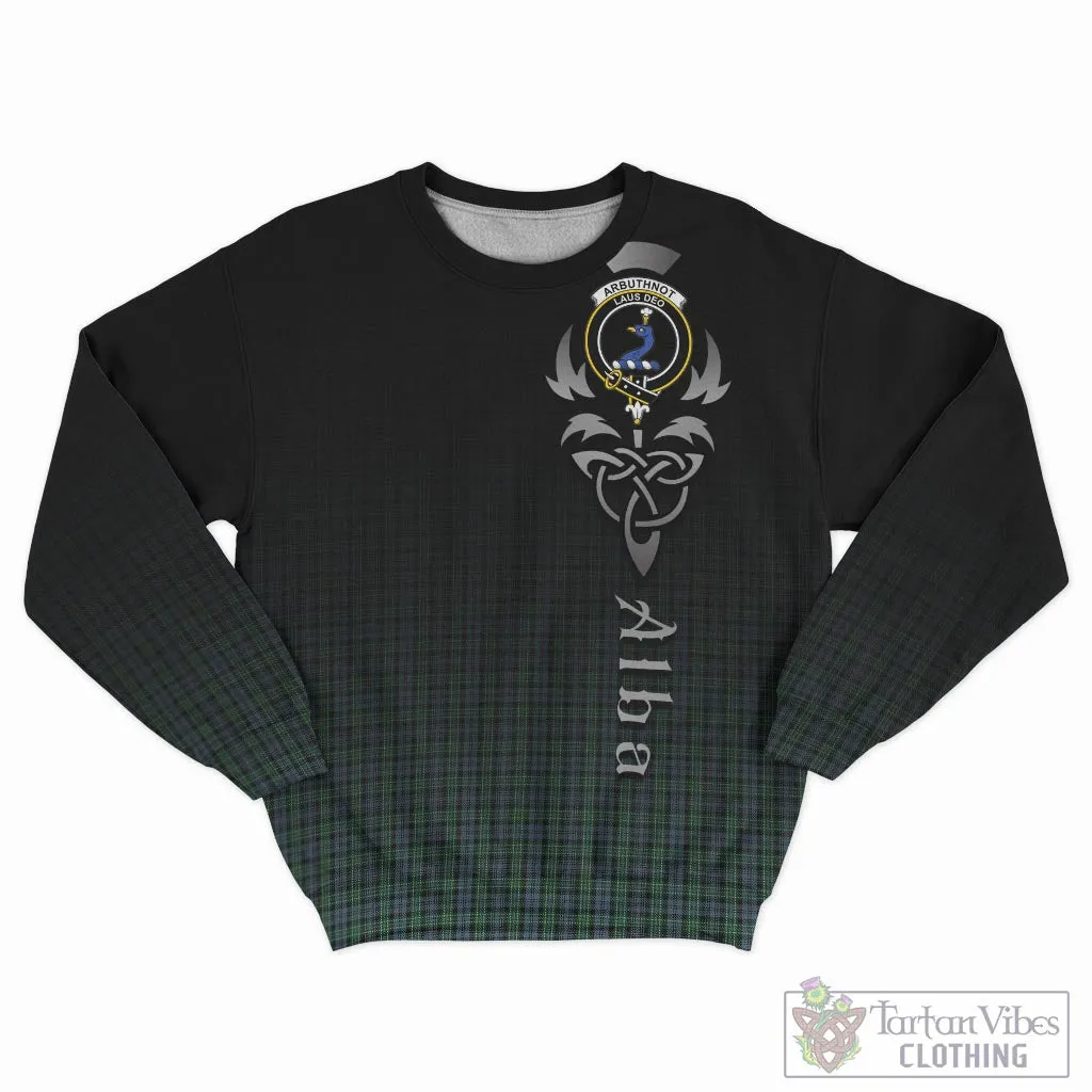 Arbuthnot Tartan Sweatshirt Featuring Alba Gu Brath Family Crest Celtic Inspired