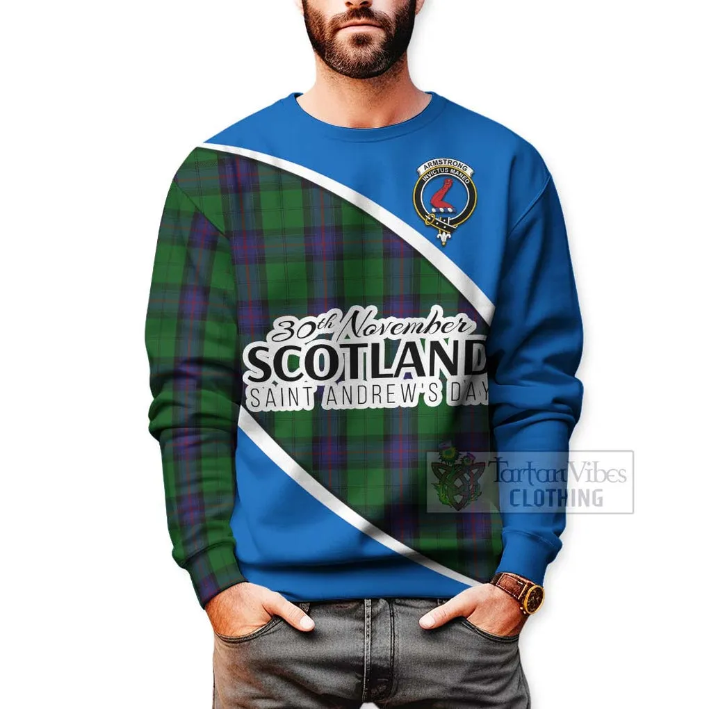 Armstrong Family Crest Tartan Sweatshirt Celebrate Saint Andrew's Day in Style