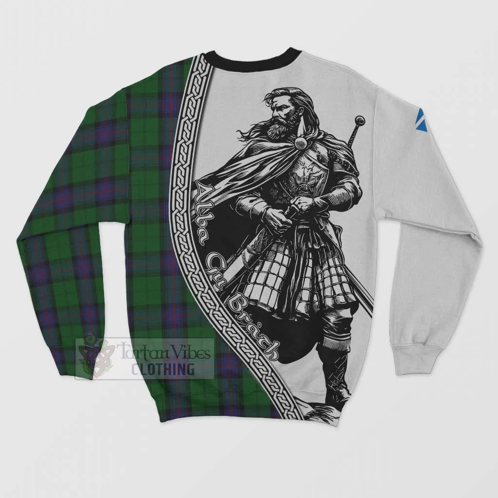 Armstrong Tartan Clan Crest Sweatshirt with Highlander Warrior Celtic Style