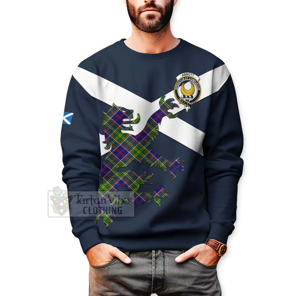 Arnott Tartan Lion Rampant Sweatshirt  Proudly Display Your Heritage with Alba Gu Brath and Clan Name