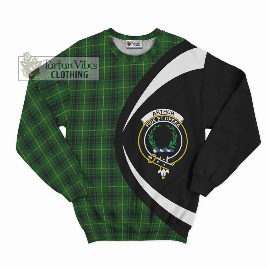 Arthur Tartan Sweatshirt with Family Crest Circle Style