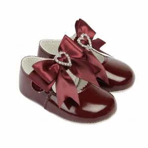 Baby Girls burgundy soft sole shoes