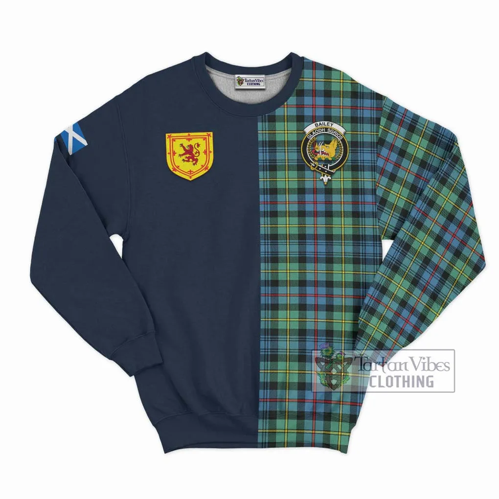 Bailey Ancient Tartan Sweatshirt Alba with Scottish Lion Royal Arm Half Style