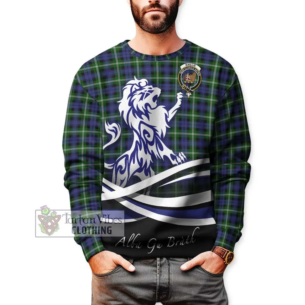 Baillie (Bailey) Tartan Sweatshirt with Alba Gu Brath Regal Lion Emblem