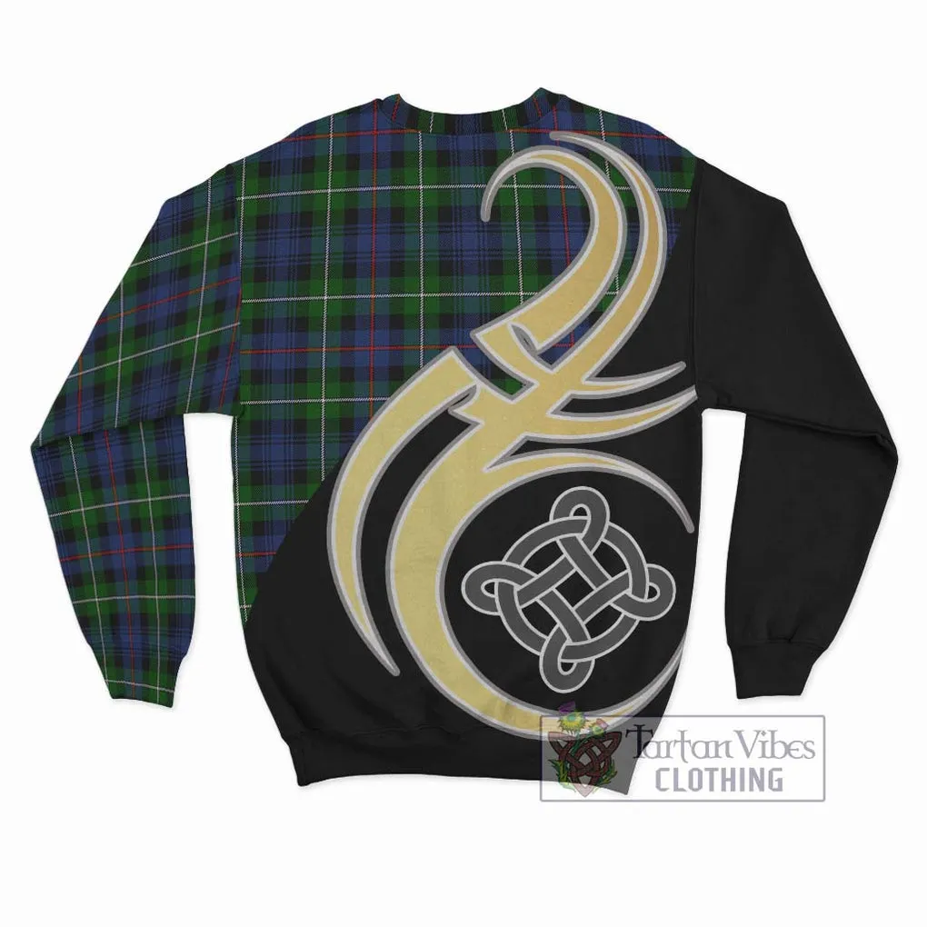 Baillie Tartan Sweatshirt with Family Crest and Celtic Symbol Style