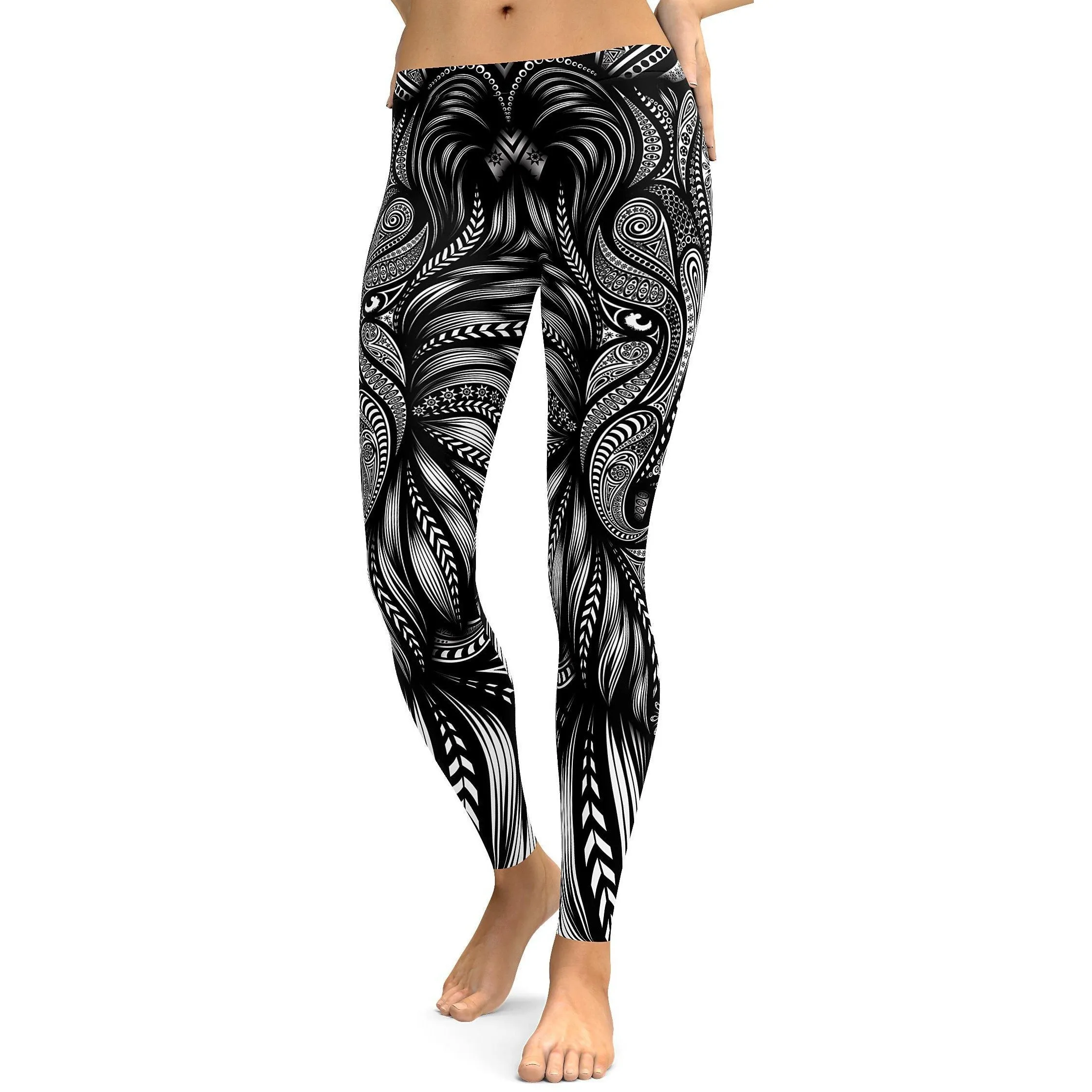 B&W Wolf Leggings