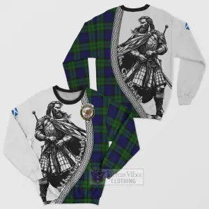 Bannatyne Tartan Clan Crest Sweatshirt with Highlander Warrior Celtic Style