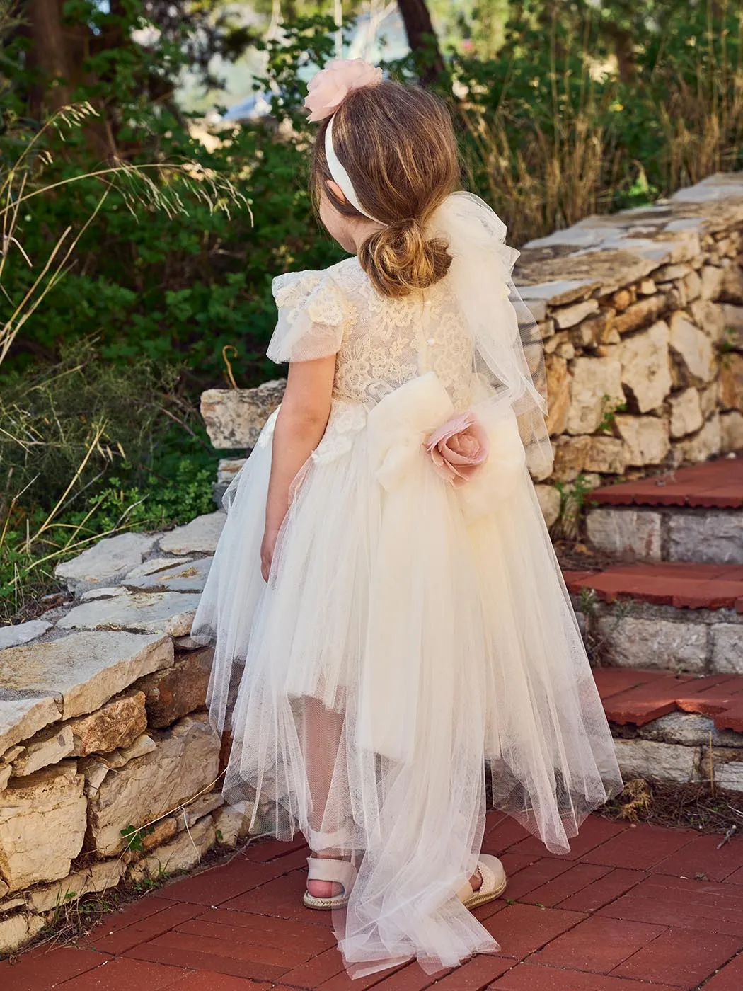 Baptism dress with lace-ELLIANNA