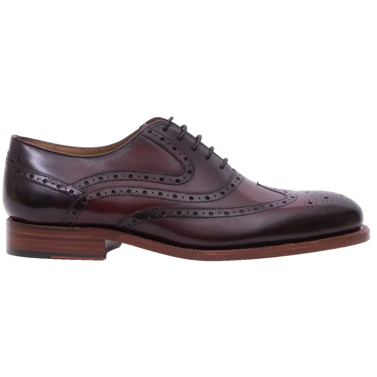 BARKER Liffey Shoes - Mens Brogue - Hand Brushed Burgundy