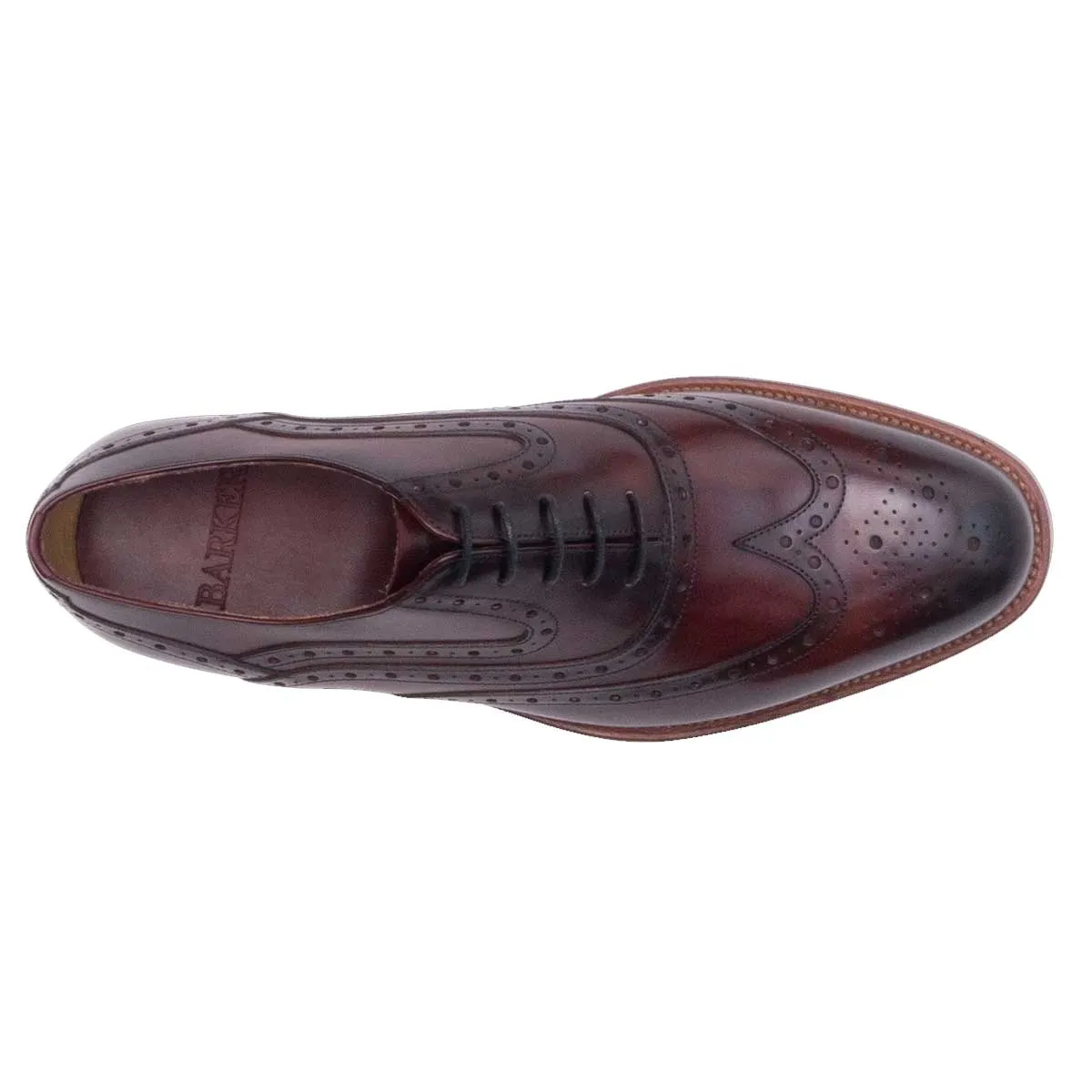 BARKER Liffey Shoes - Mens Brogue - Hand Brushed Burgundy