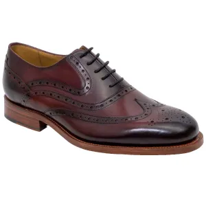 BARKER Liffey Shoes - Mens Brogue - Hand Brushed Burgundy