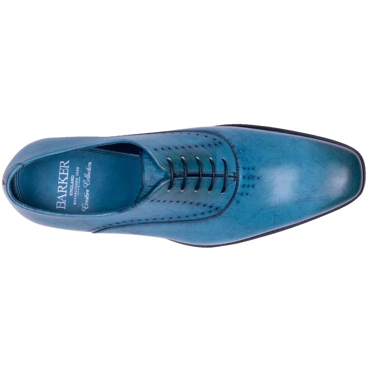 BARKER Witney Shoes - Mens - Blue Calf Hatch Effect